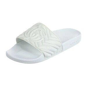 GUCCI | GG Logo Rubber Slides White Sz 10